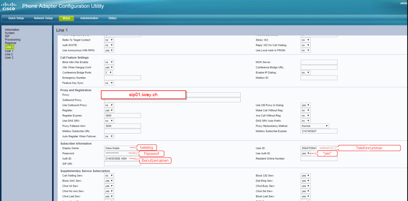 VoIP Telefonie/Konfigurationen/IP-Telefone/Cisco ATA191, SPA112, 122 ...