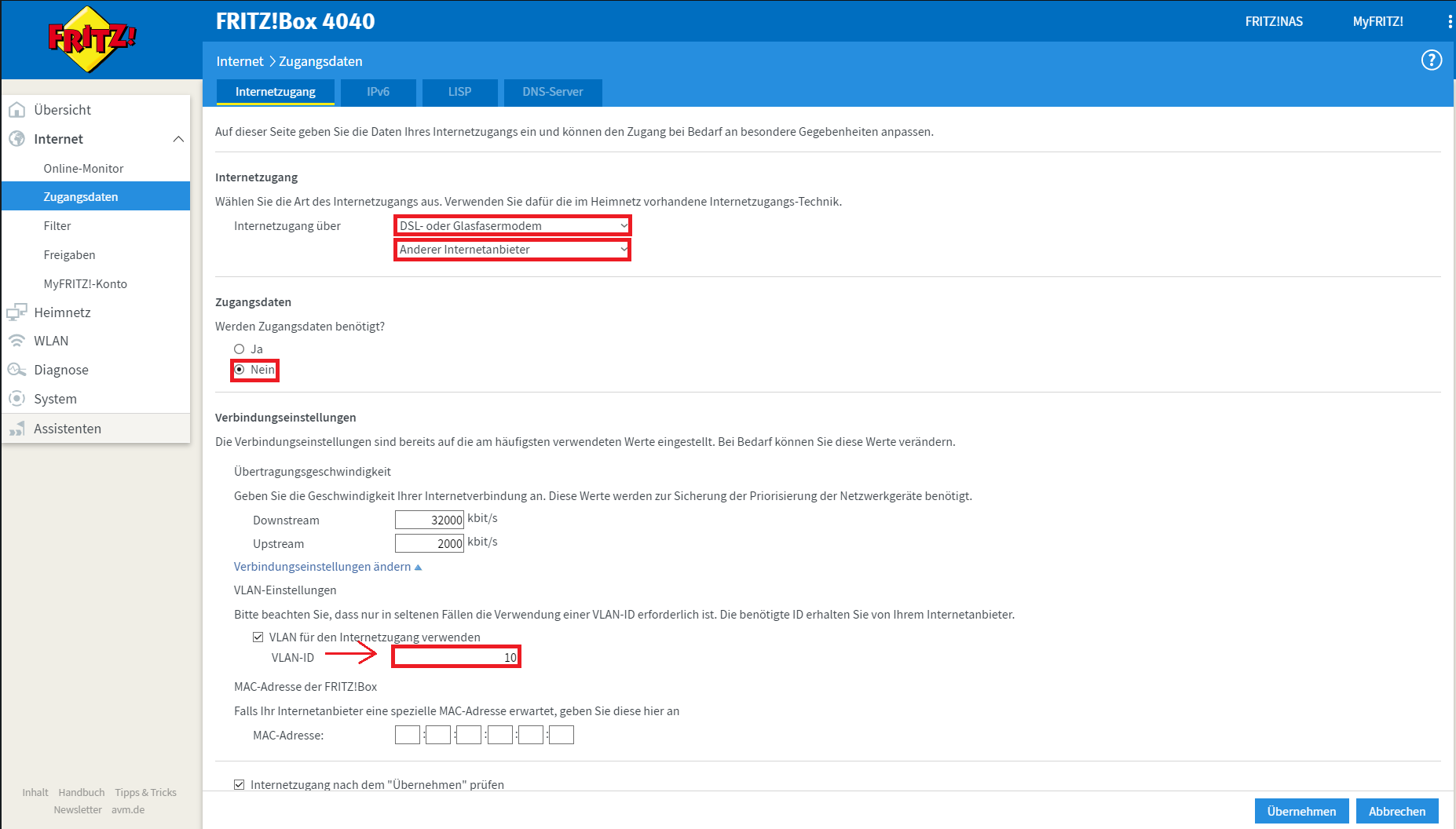 Internet Access/Router/Fritz!Box/Fritz!Box 4040/VLAN-Tagging auf ...