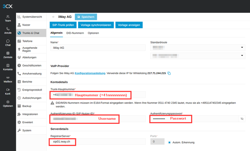 Datei:VoIP Telefonie 3CX Einrichten iWay Business Trunk auf 3CX einrichten Minimaleinstellungen Trunk Registrierung 1792049111884.png